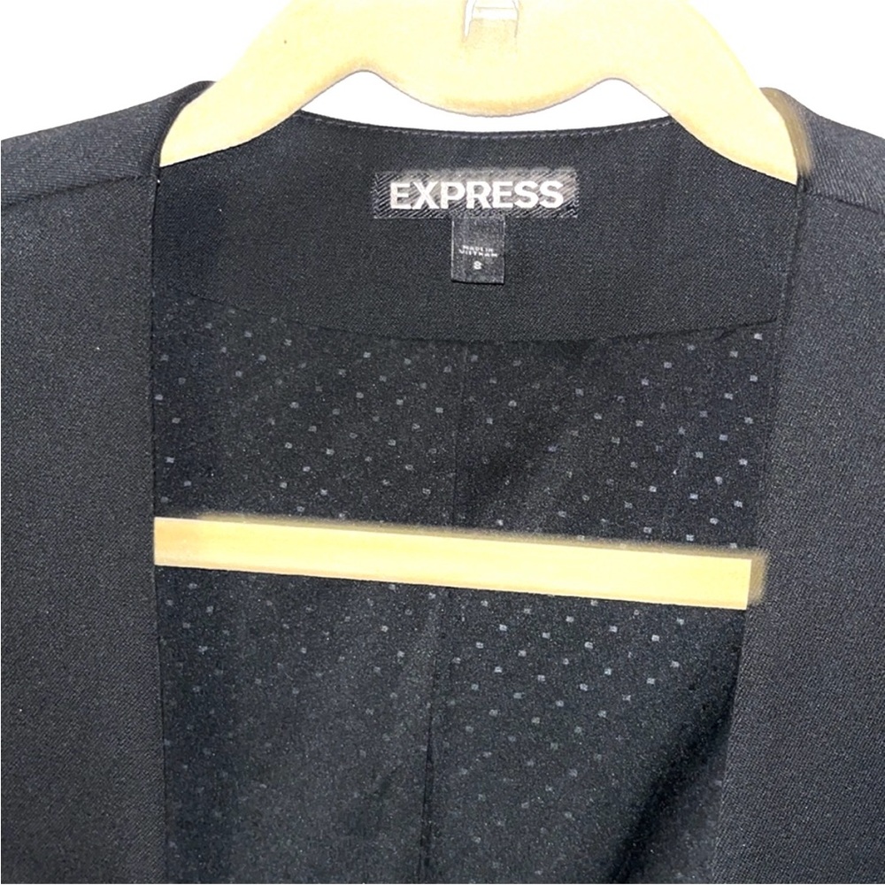 Express Solid Black Cutaway Blazer Jacket Small - image 4
